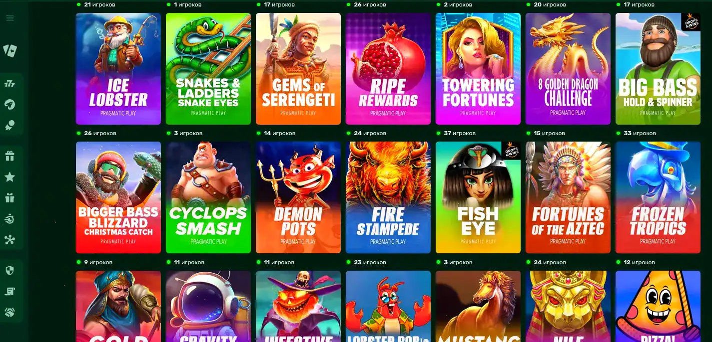 Lucky Pari casino официальный сайт - интерфейс